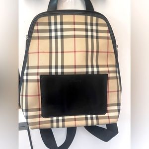 Burberry London Nova check leather trimmed backpack